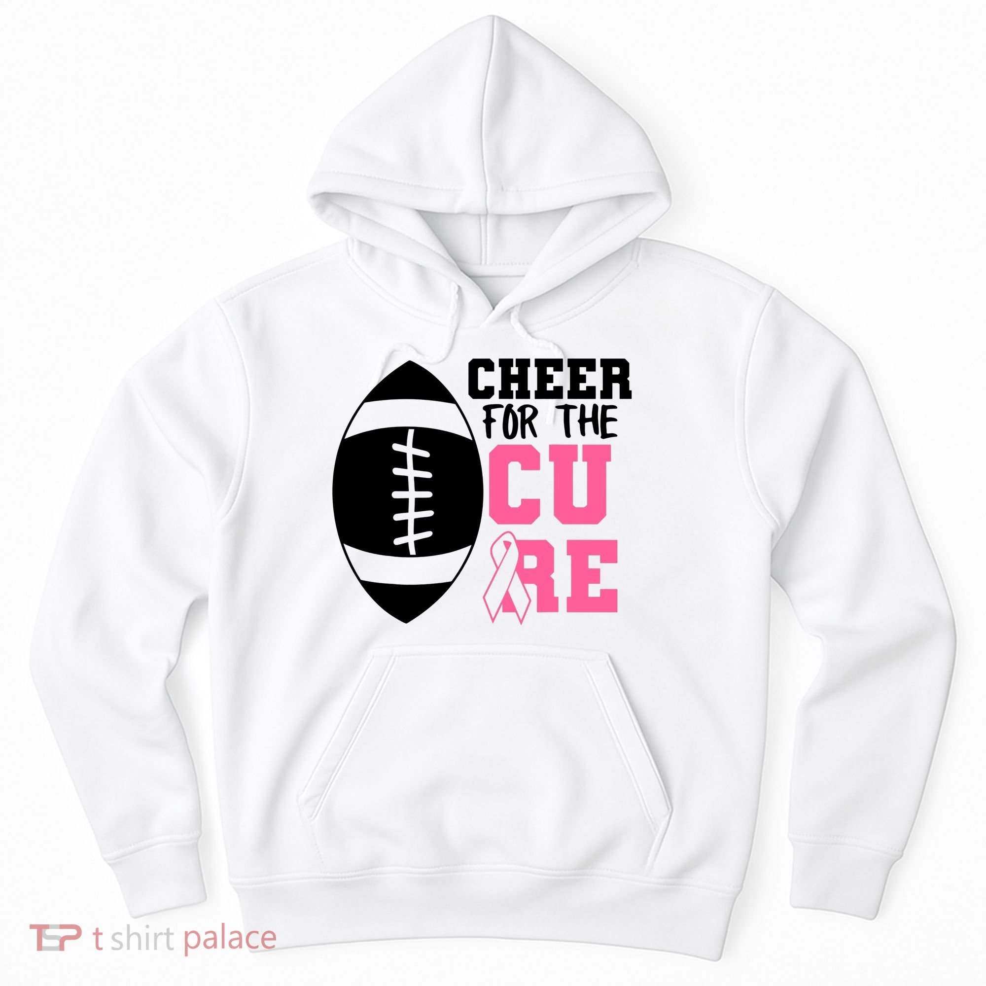 Cheer For The Cure Football Pink Breast Cancer Support Hoodie