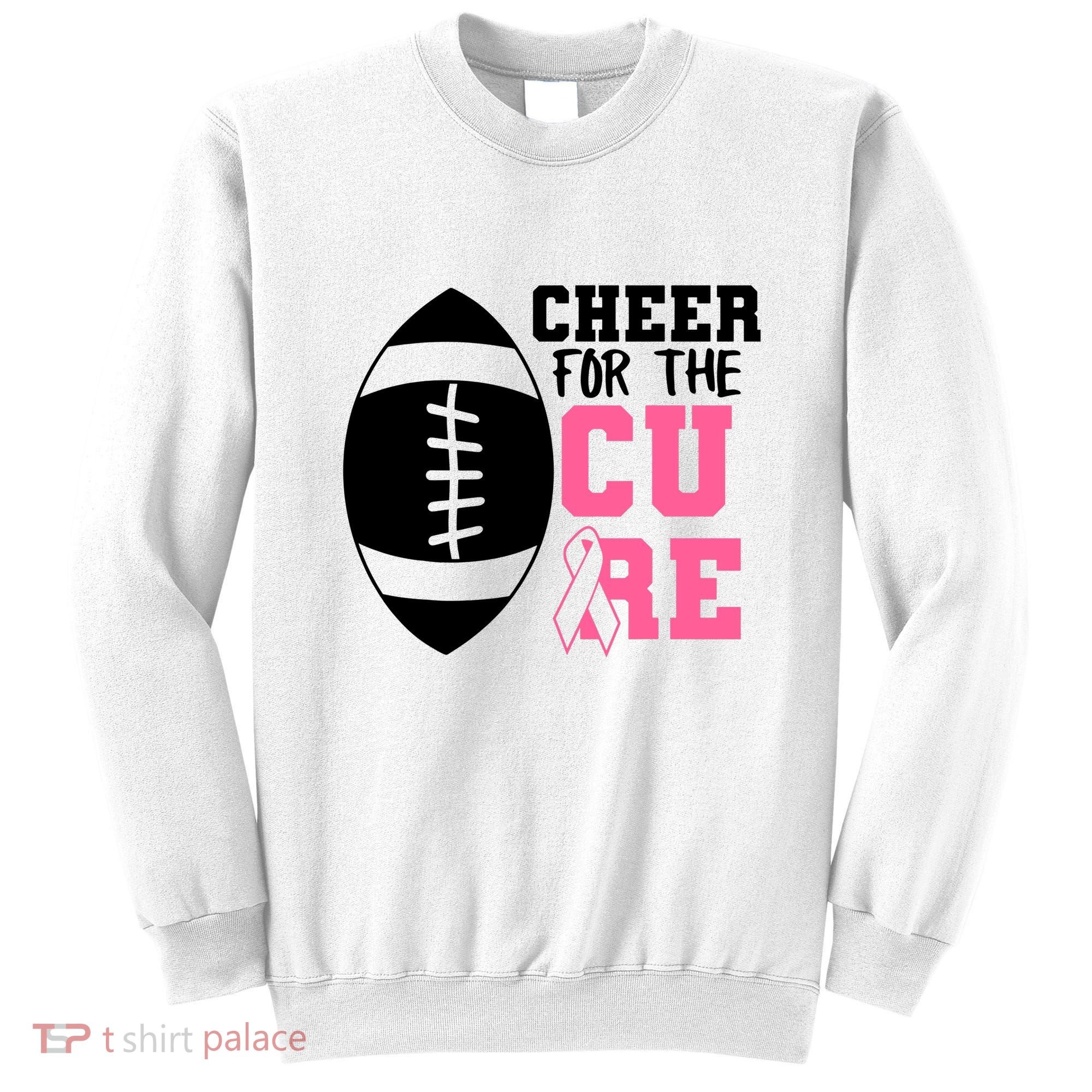 Cheer For The Cure Football Pink Breast Cancer Support Sweatshirt