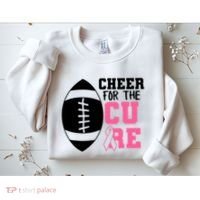Cheer For The Cure Football Pink Breast Cancer Support Sweatshirt thumb 2