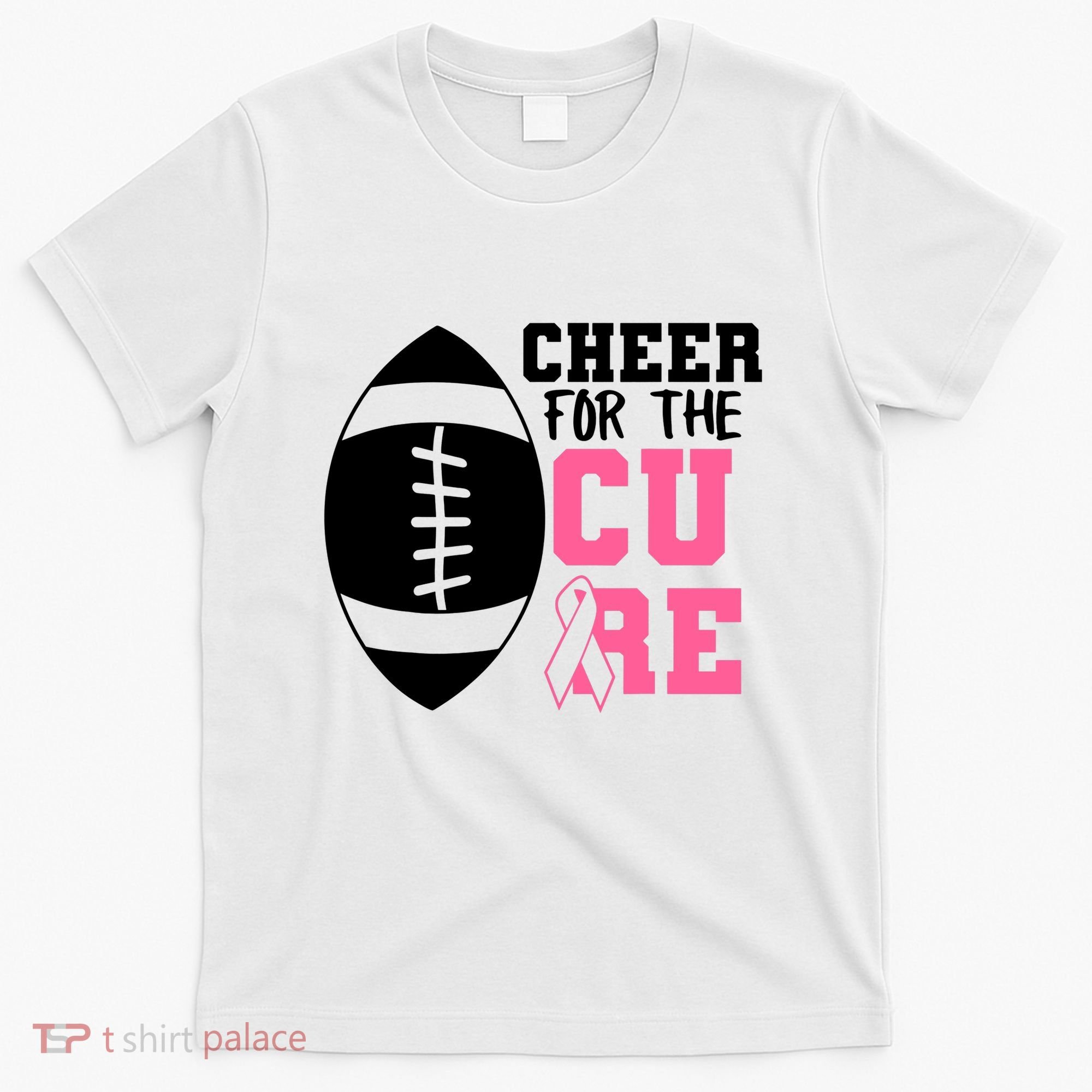 Cheer For The Cure Football Pink Breast Cancer Support T-Shirt