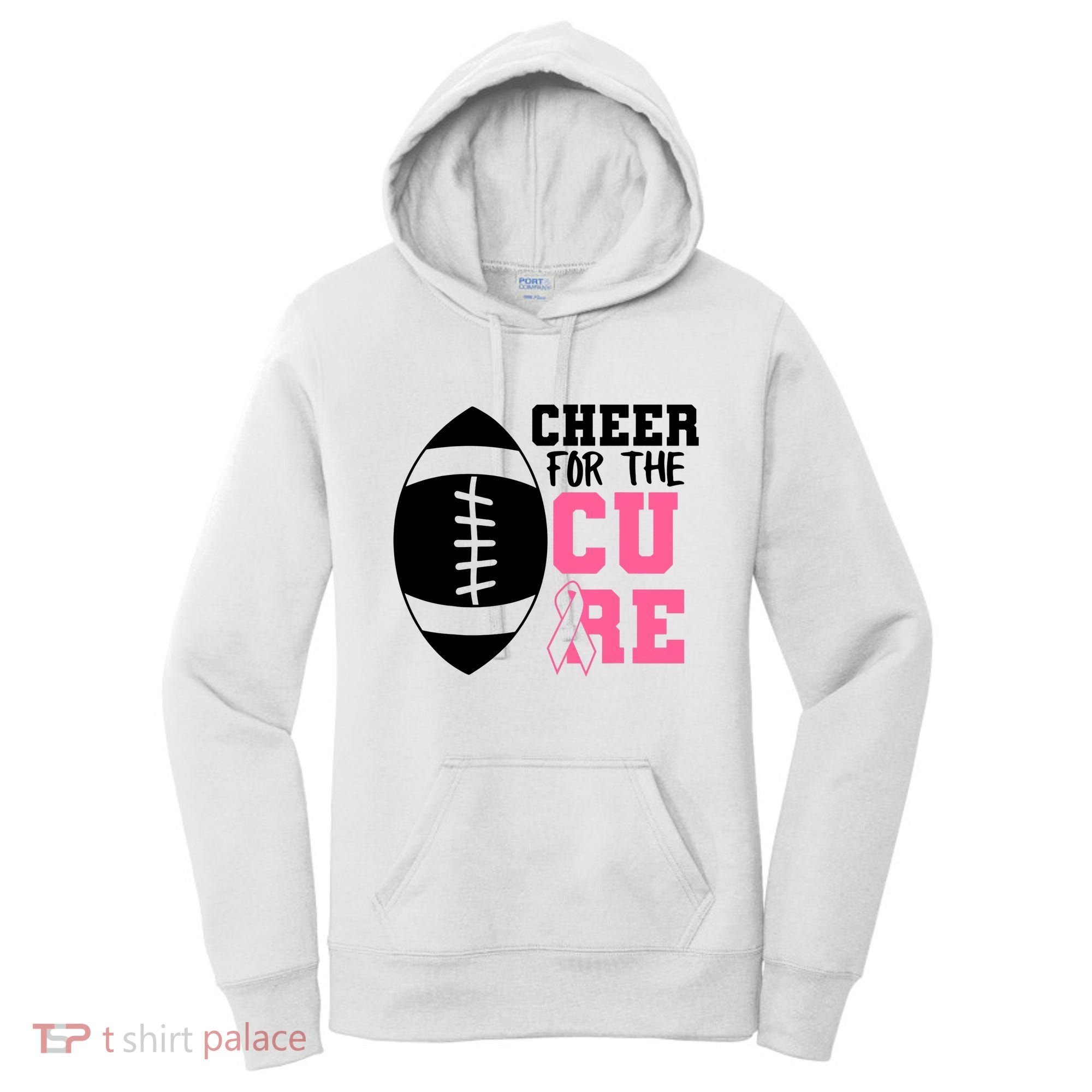Cheer For The Cure Football Pink Breast Cancer Support Women's Hoodie