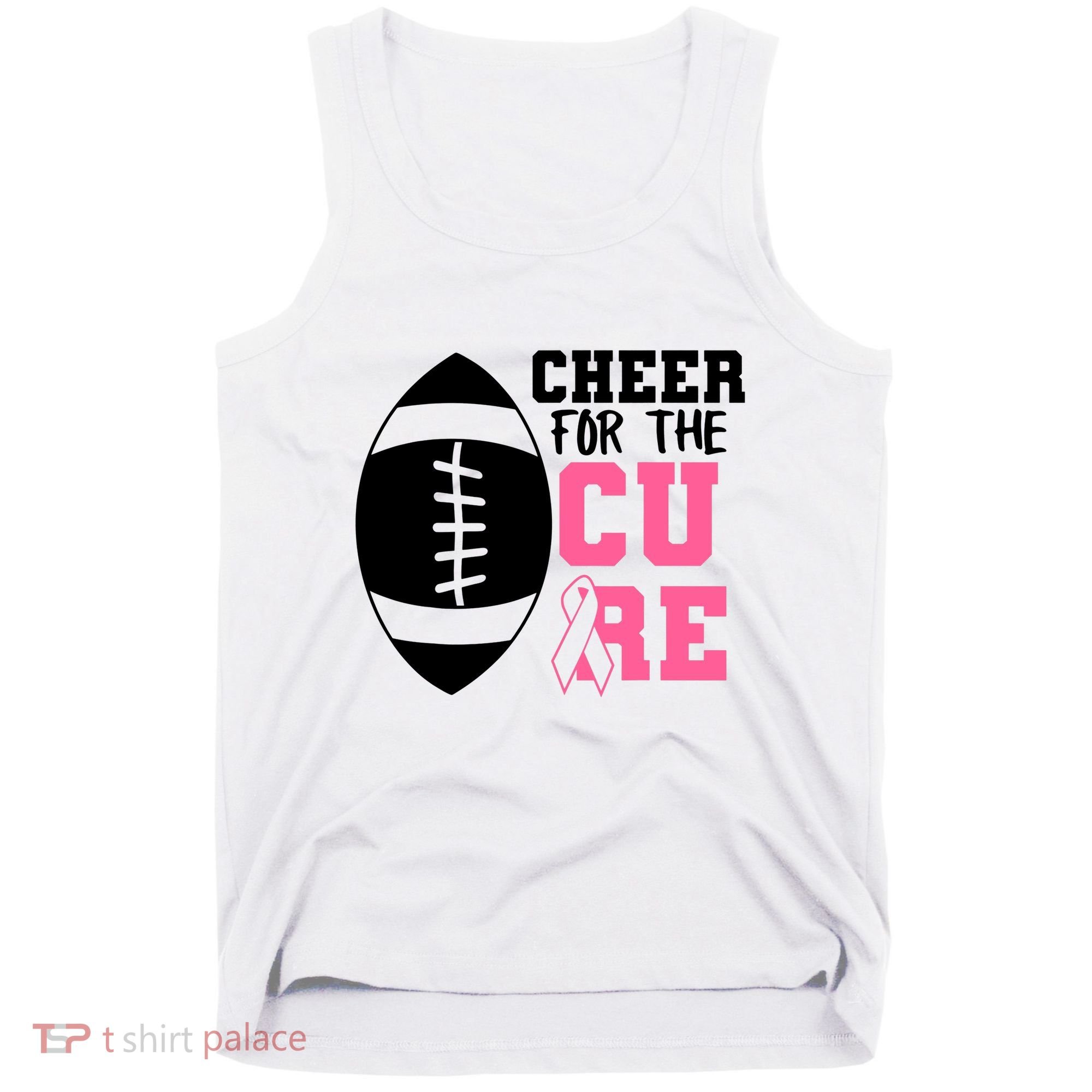 Cheer For The Cure Football Pink Breast Cancer Support Tank Top