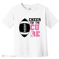 Cheer For The Cure Football Pink Breast Cancer Support Toddler T-Shirt thumb 0