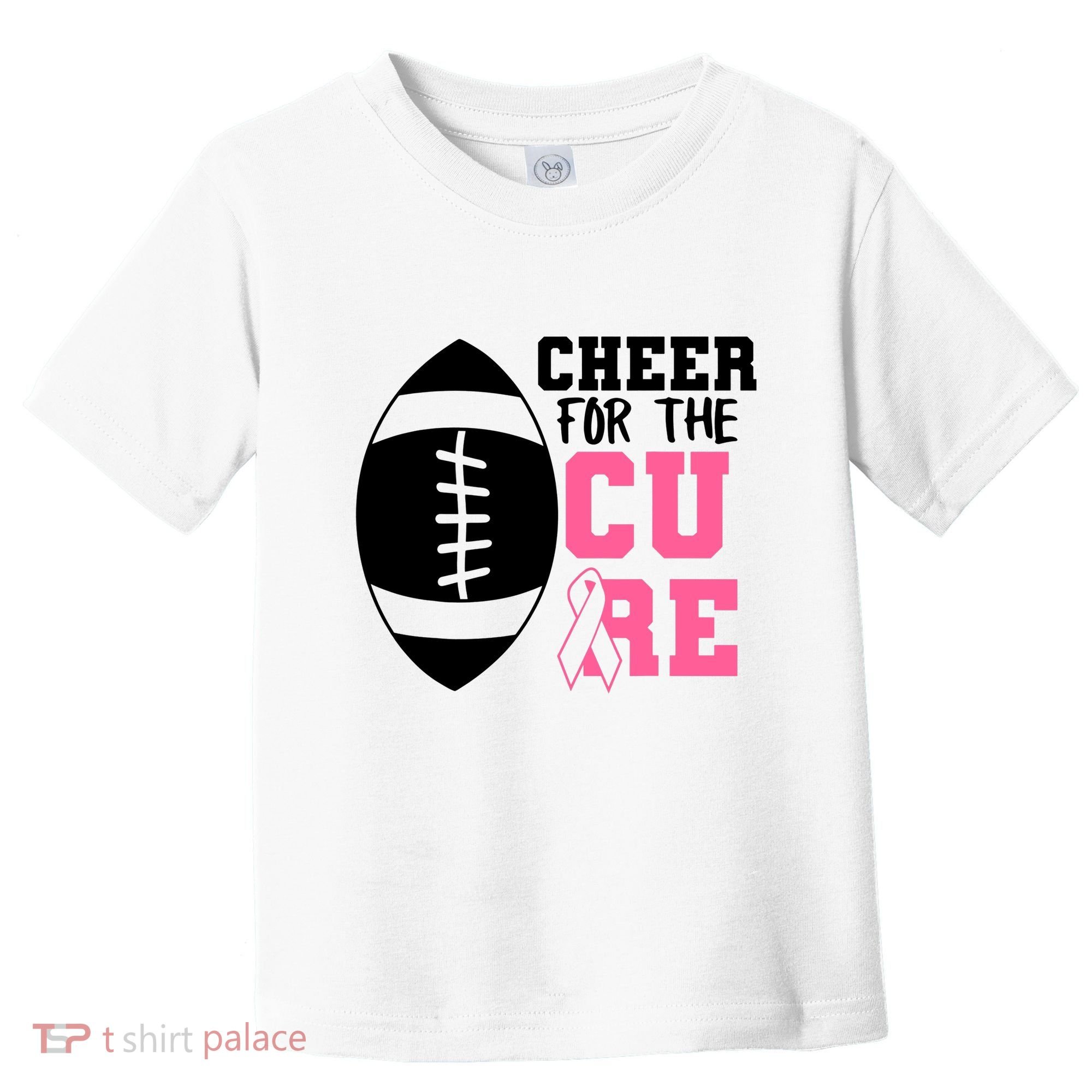 Cheer For The Cure Football Pink Breast Cancer Support Toddler T-Shirt