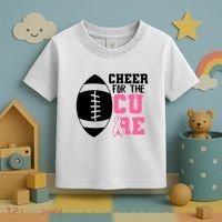 Cheer For The Cure Football Pink Breast Cancer Support Toddler T-Shirt thumb 3