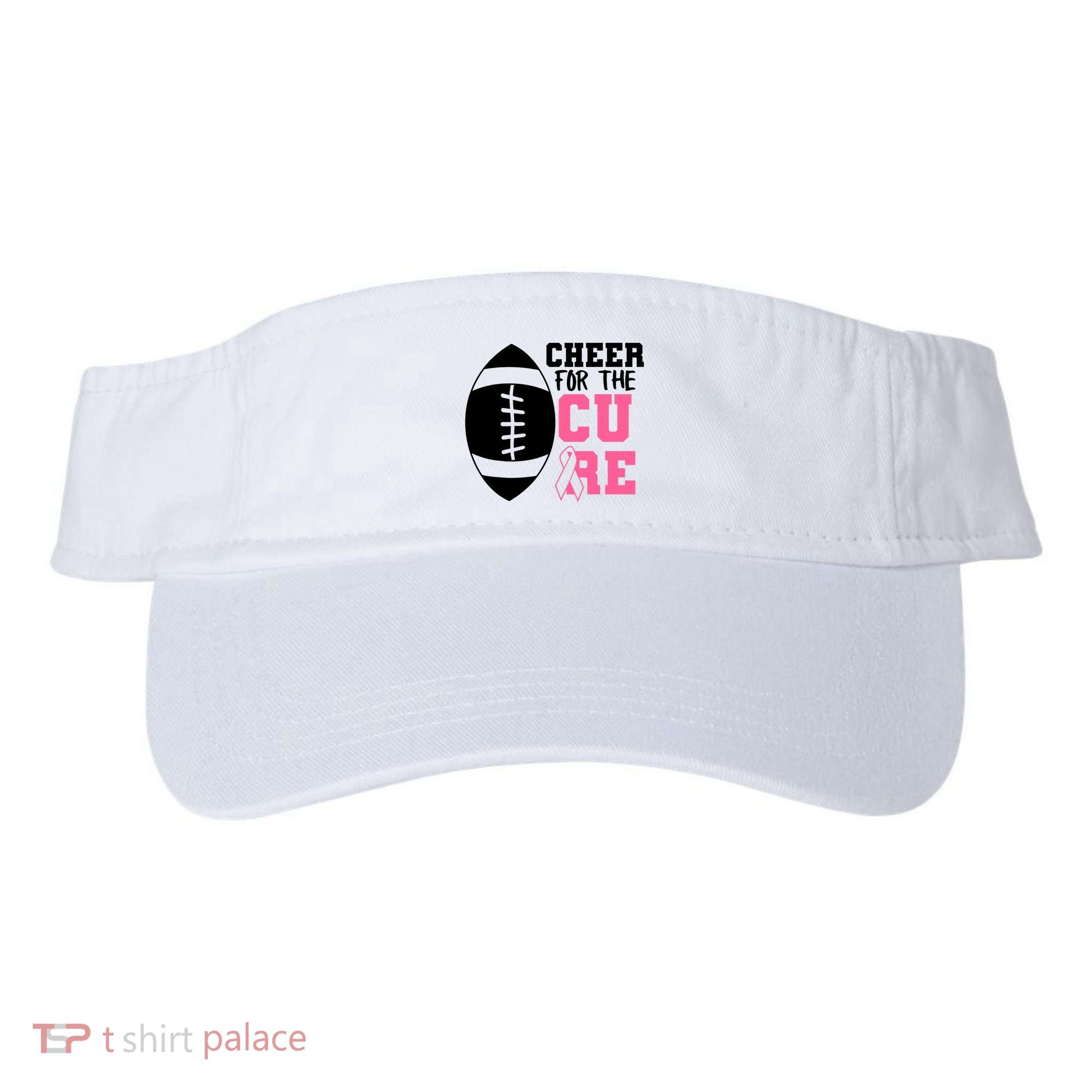 Cheer For The Cure Football Pink Breast Cancer Support Visor