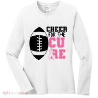 Cheer For The Cure Football Pink Breast Cancer Support Women's Long Sleeve Shirt thumb 0