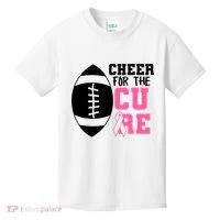 Cheer For The Cure Football Pink Breast Cancer Support Kids T-Shirt thumb 0