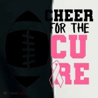 Cheer For The Cure Football Pink Breast Cancer Support Women's Tri-Blend 3/4-Sleeve Raglan Shirt thumb 4