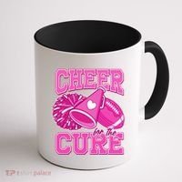 Cheer For The Cure Breast Cancer Awareness Cheerleader Coffee Mug thumb 1