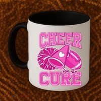 Cheer For The Cure Breast Cancer Awareness Cheerleader Coffee Mug thumb 2