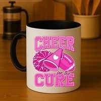 Cheer For The Cure Breast Cancer Awareness Cheerleader Coffee Mug thumb 4