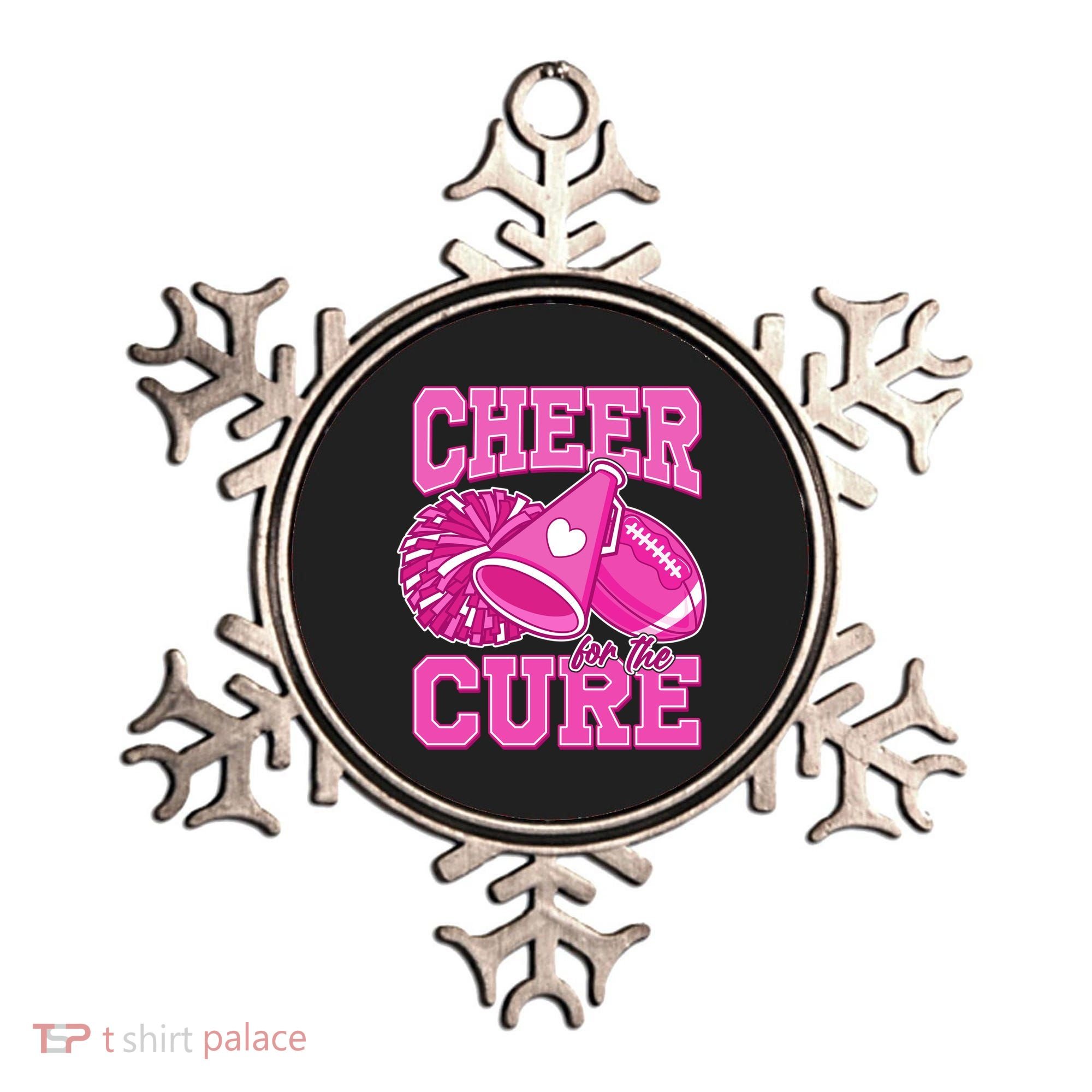 Cheer For The Cure Breast Cancer Awareness Cheerleader Ornament