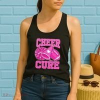 Cheer For The Cure Breast Cancer Awareness Cheerleader Women's Tank Top thumb 2