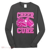 Cheer For The Cure Breast Cancer Awareness Cheerleader Long Sleeve Shirt thumb 0