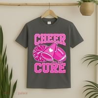 Cheer For The Cure Breast Cancer Awareness Cheerleader T-Shirt thumb 2
