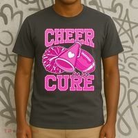 Cheer For The Cure Breast Cancer Awareness Cheerleader T-Shirt thumb 3