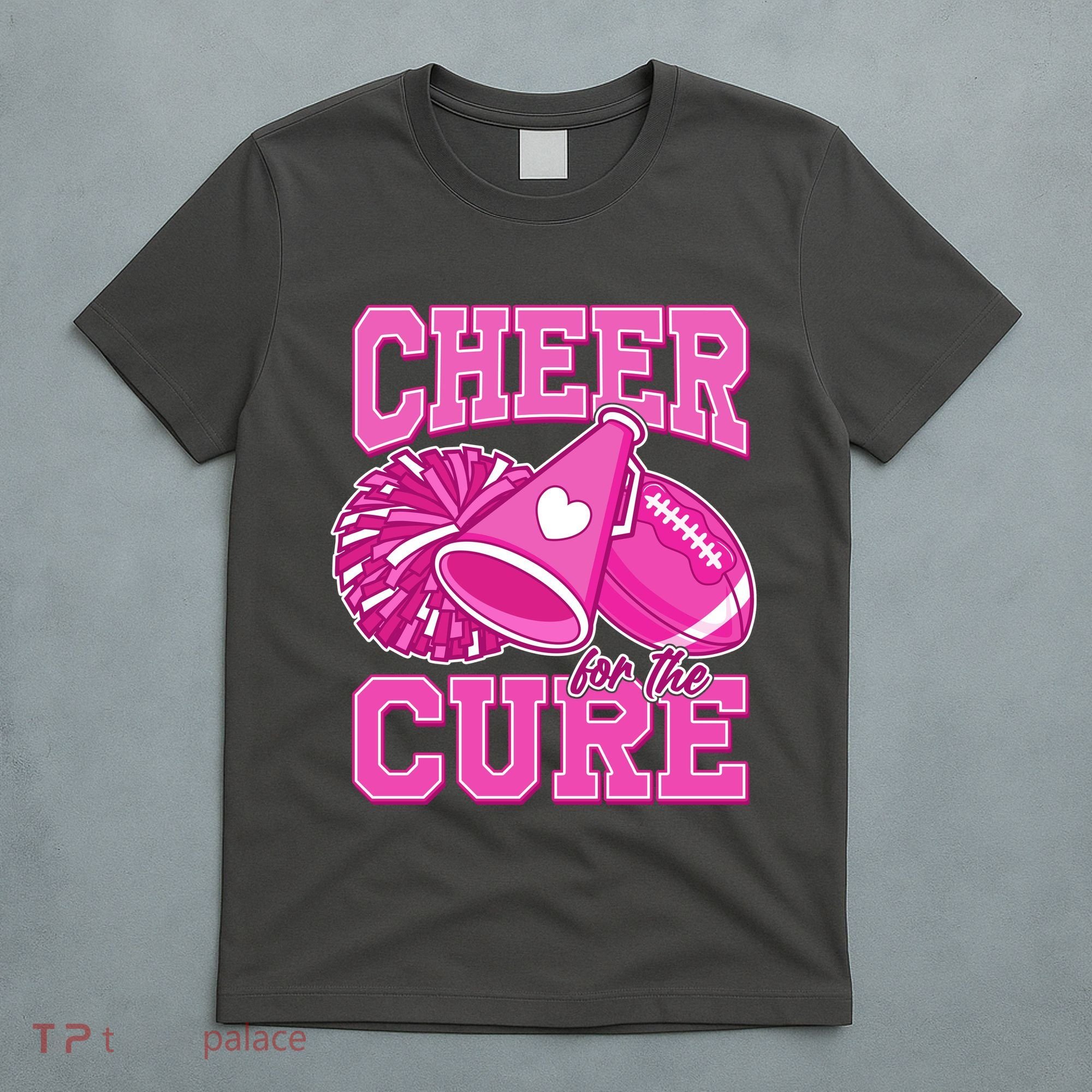 Cheer For The Cure Breast Cancer Awareness Cheerleader T-Shirt