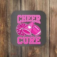 Cheer For The Cure Breast Cancer Awareness Cheerleader Coaster thumb 0