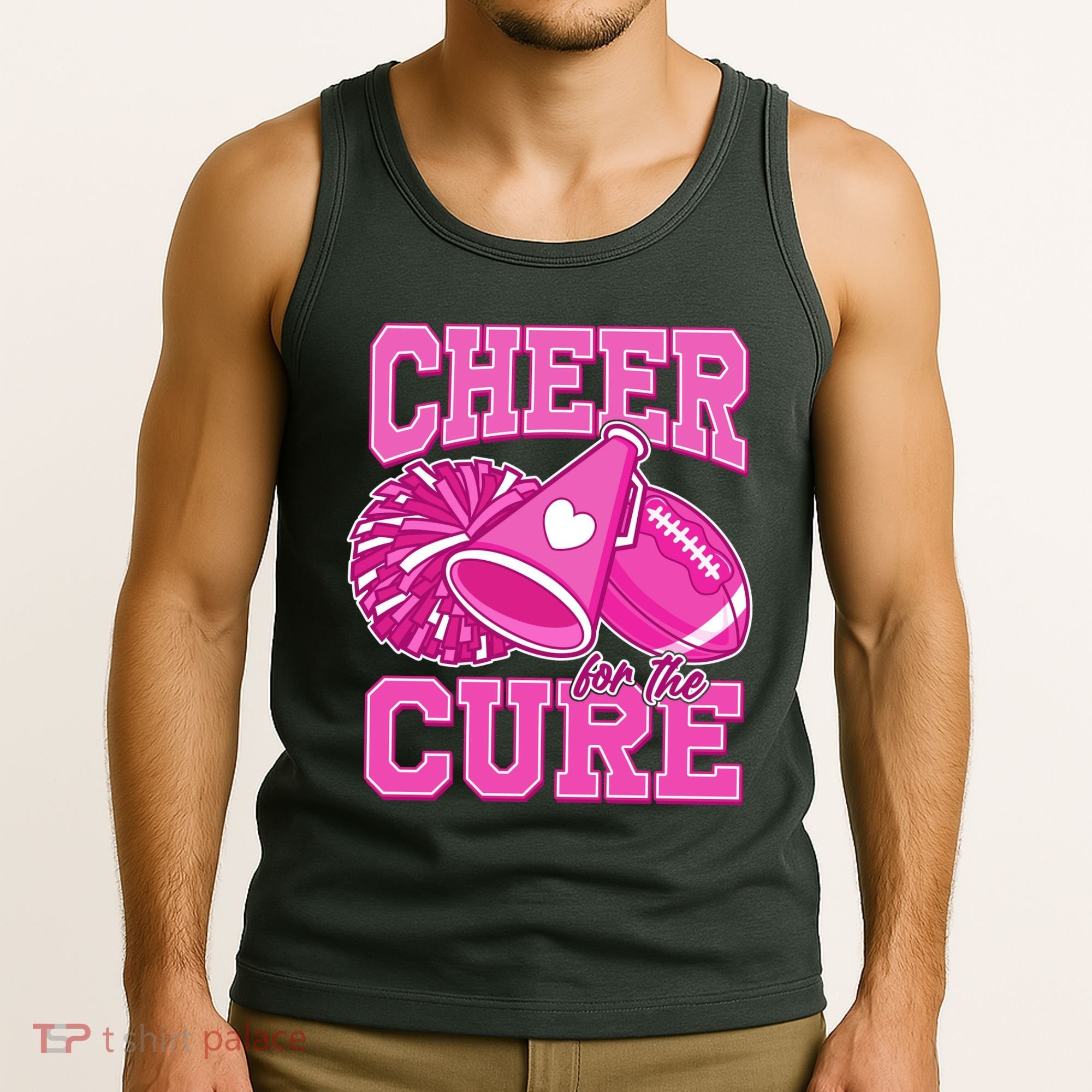 Cheer For The Cure Breast Cancer Awareness Cheerleader Tank Top