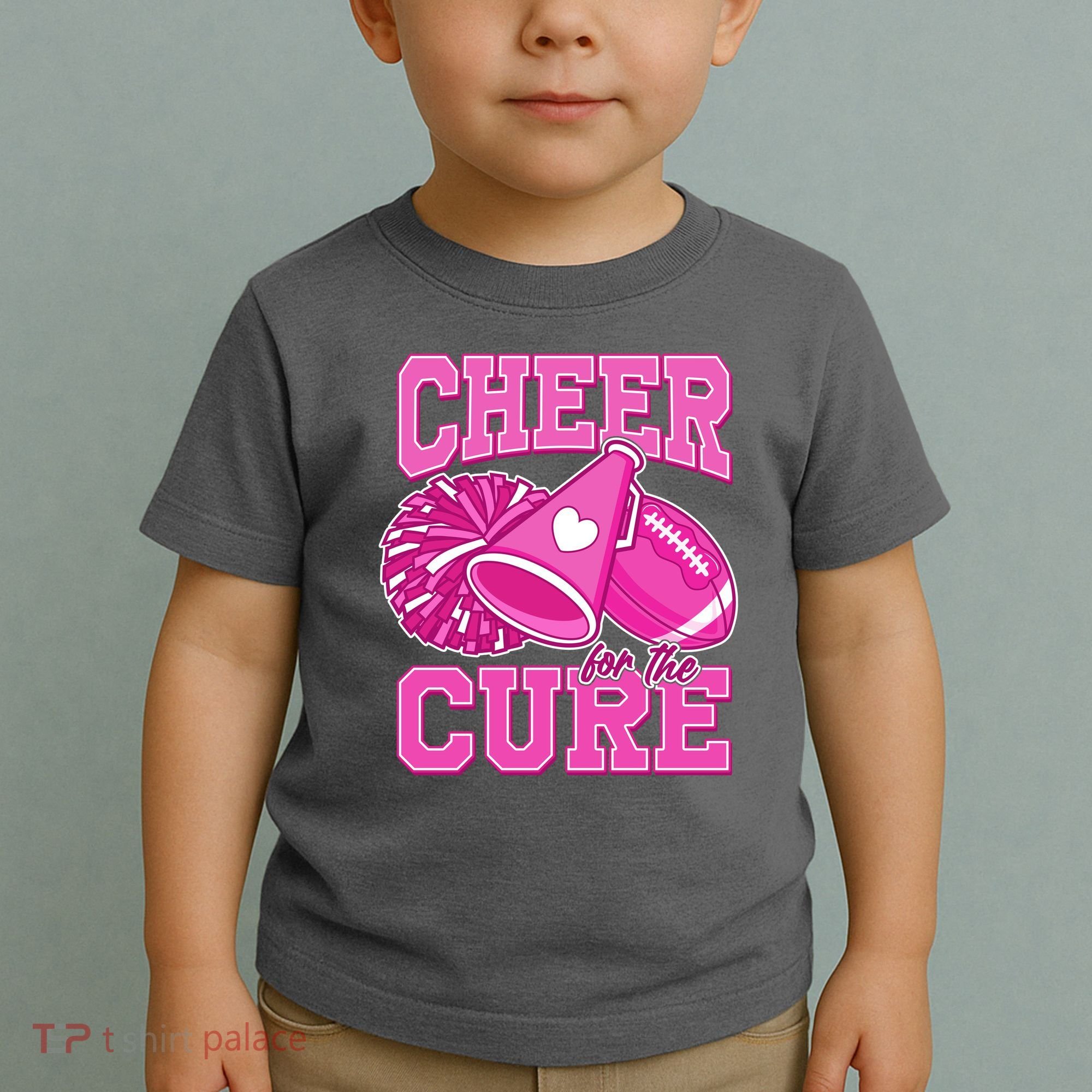 Cheer For The Cure Breast Cancer Awareness Cheerleader Toddler T-Shirt