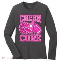 Cheer For The Cure Breast Cancer Awareness Cheerleader Women's Long Sleeve Shirt thumb 0