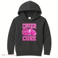 Cheer For The Cure Breast Cancer Awareness Cheerleader Kids Hoodie thumb 0