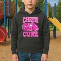 Cheer For The Cure Breast Cancer Awareness Cheerleader Kids Hoodie thumb 2