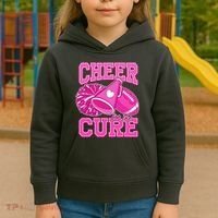 Cheer For The Cure Breast Cancer Awareness Cheerleader Kids Hoodie thumb 3