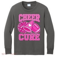 Cheer For The Cure Breast Cancer Awareness Cheerleader Kids Long Sleeve Shirt thumb 0