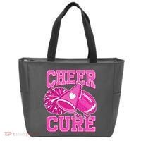 Cheer For The Cure Breast Cancer Awareness Cheerleader Tote Bag thumb 0