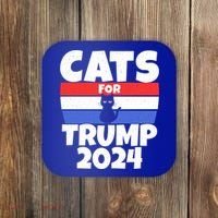 Cats For Trump 2024 Cat Owner Republican Cool Gift Coaster thumb 0