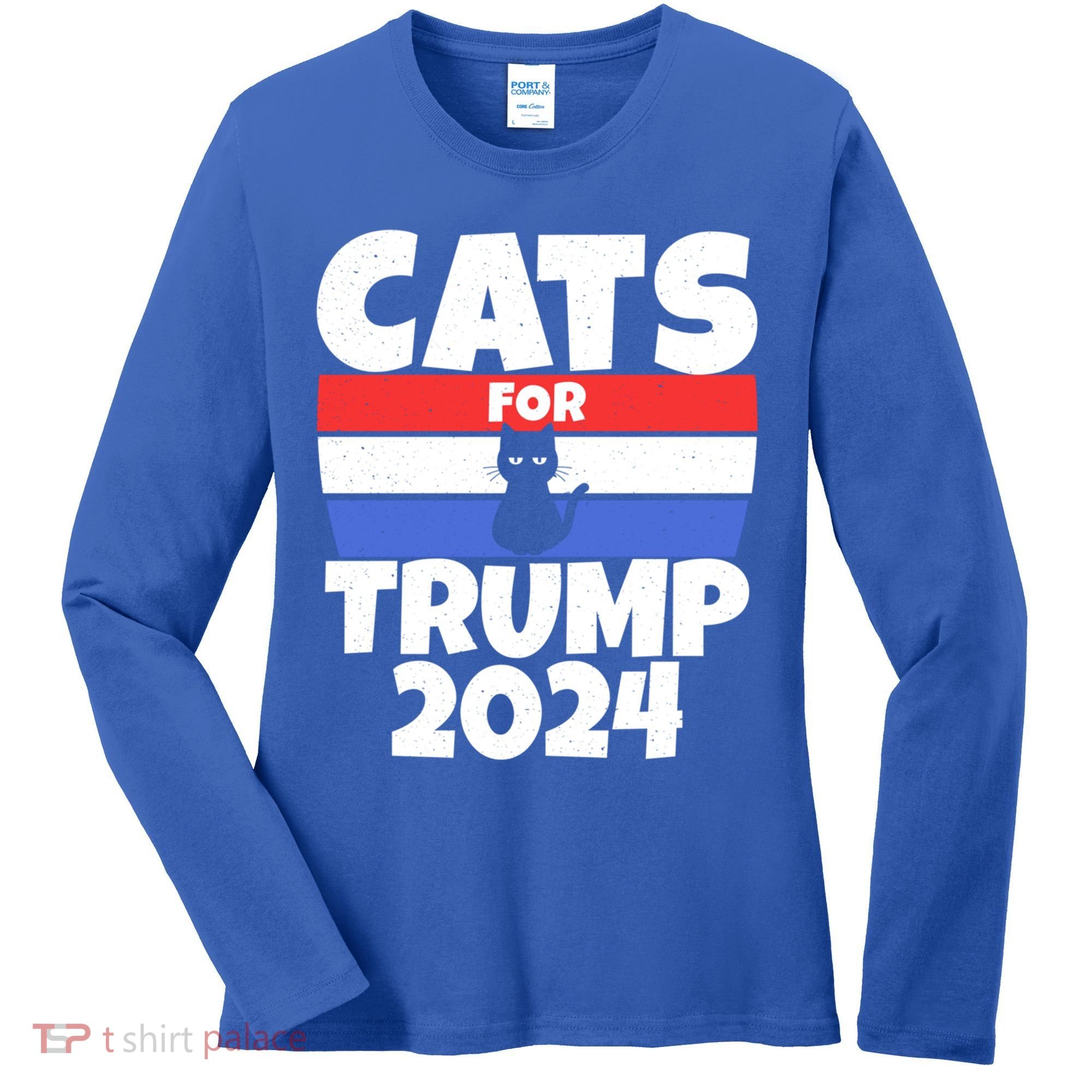 Cats For Trump 2024 Cat Owner Republican Cool Gift Women's Long Sleeve Shirt