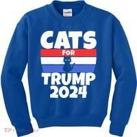 Cats For Trump 2024 Cat Owner Republican Cool Gift Kids Sweatshirt thumb 0