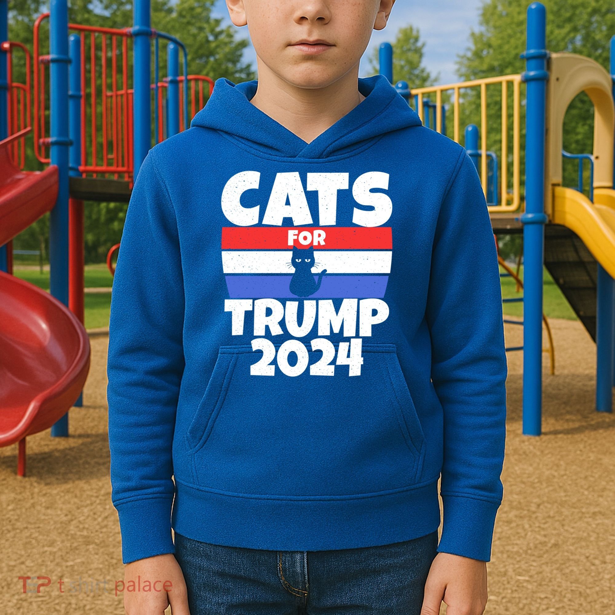 Cats For Trump 2024 Cat Owner Republican Cool Gift Kids Hoodie
