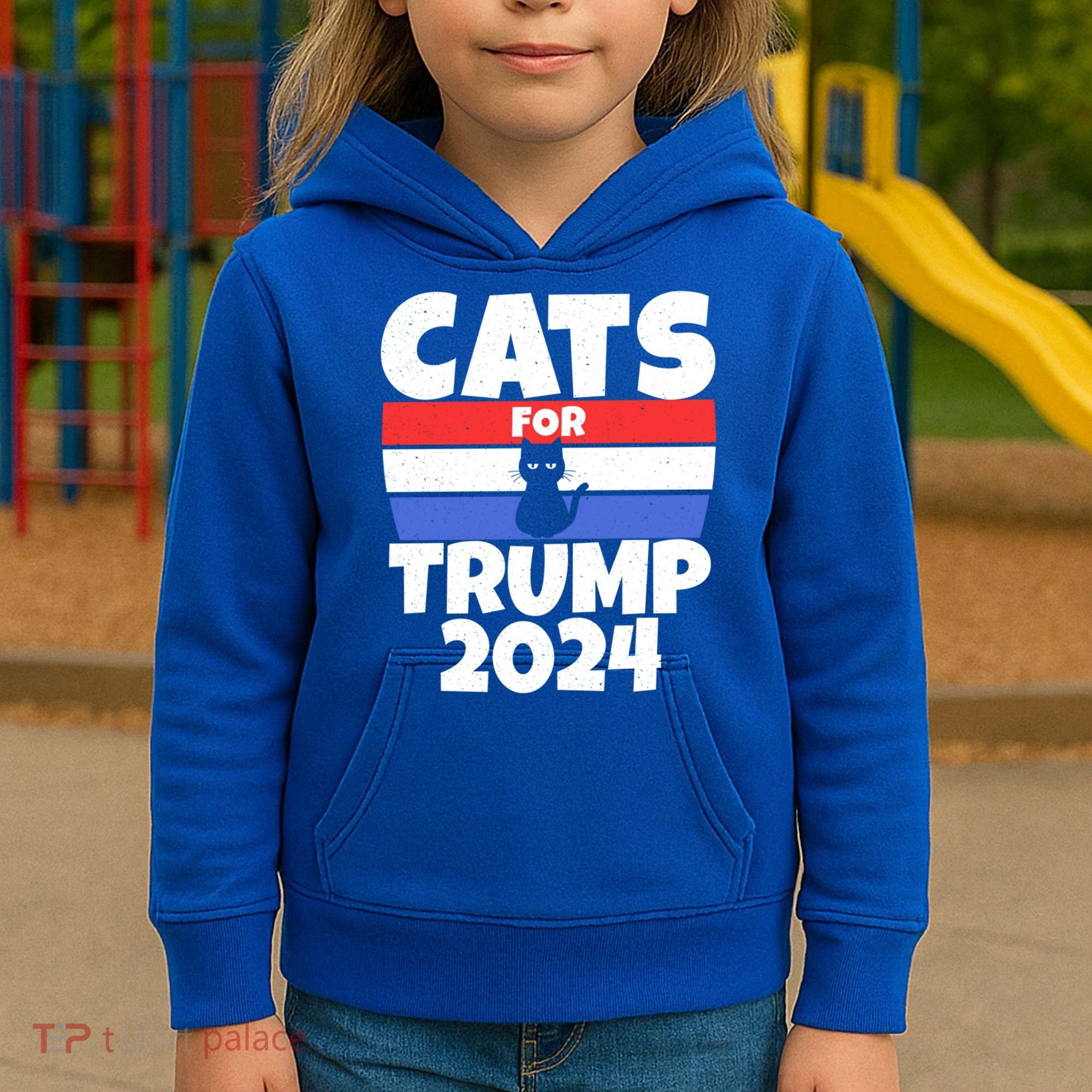 Cats For Trump 2024 Cat Owner Republican Cool Gift Kids Hoodie