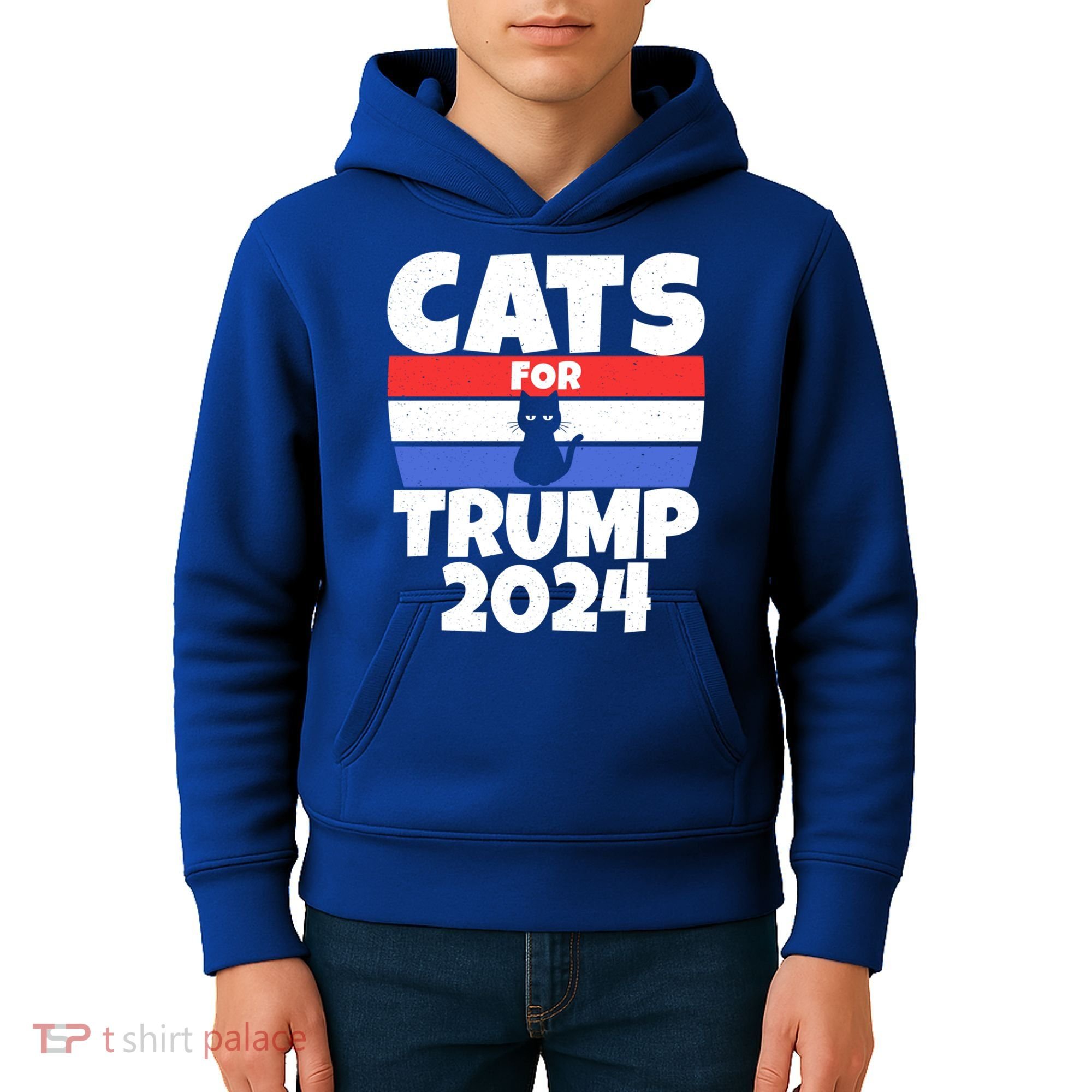 Cats For Trump 2024 Cat Owner Republican Cool Gift Kids Hoodie