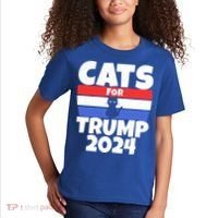 Cats For Trump 2024 Cat Owner Republican Cool Gift Kids T-Shirt thumb 2