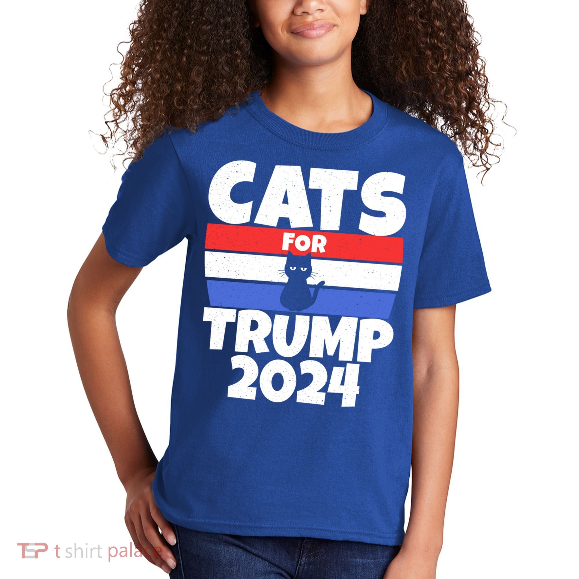 Cats For Trump 2024 Cat Owner Republican Cool Gift Kids T-Shirt