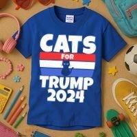 Cats For Trump 2024 Cat Owner Republican Cool Gift Kids T-Shirt thumb 3