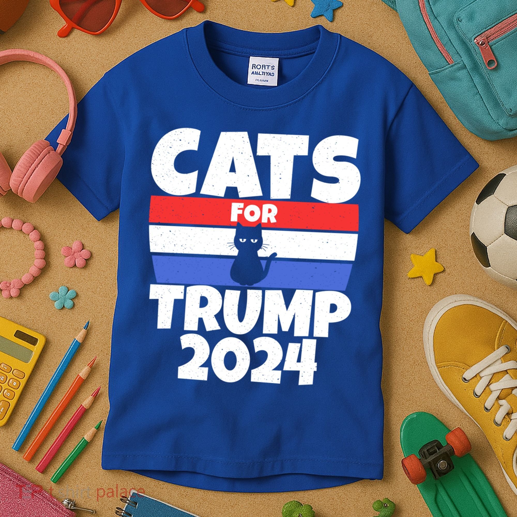 Cats For Trump 2024 Cat Owner Republican Cool Gift Kids T-Shirt