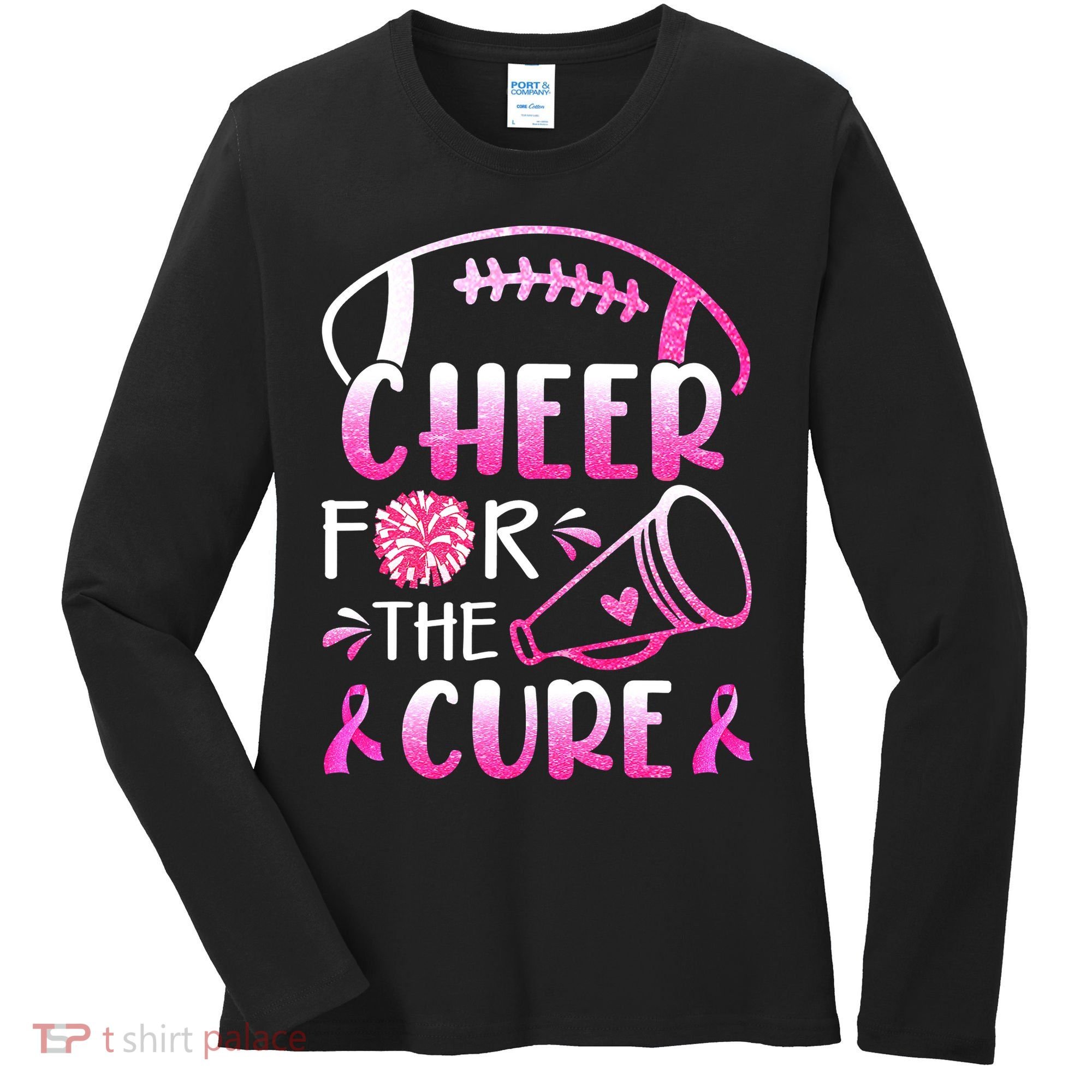 Cheer For The Cure Breast Cancer Awareness Women's Long Sleeve Shirt