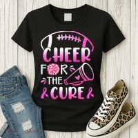 Cheer For The Cure Breast Cancer Awareness Women's T-Shirt thumb 3