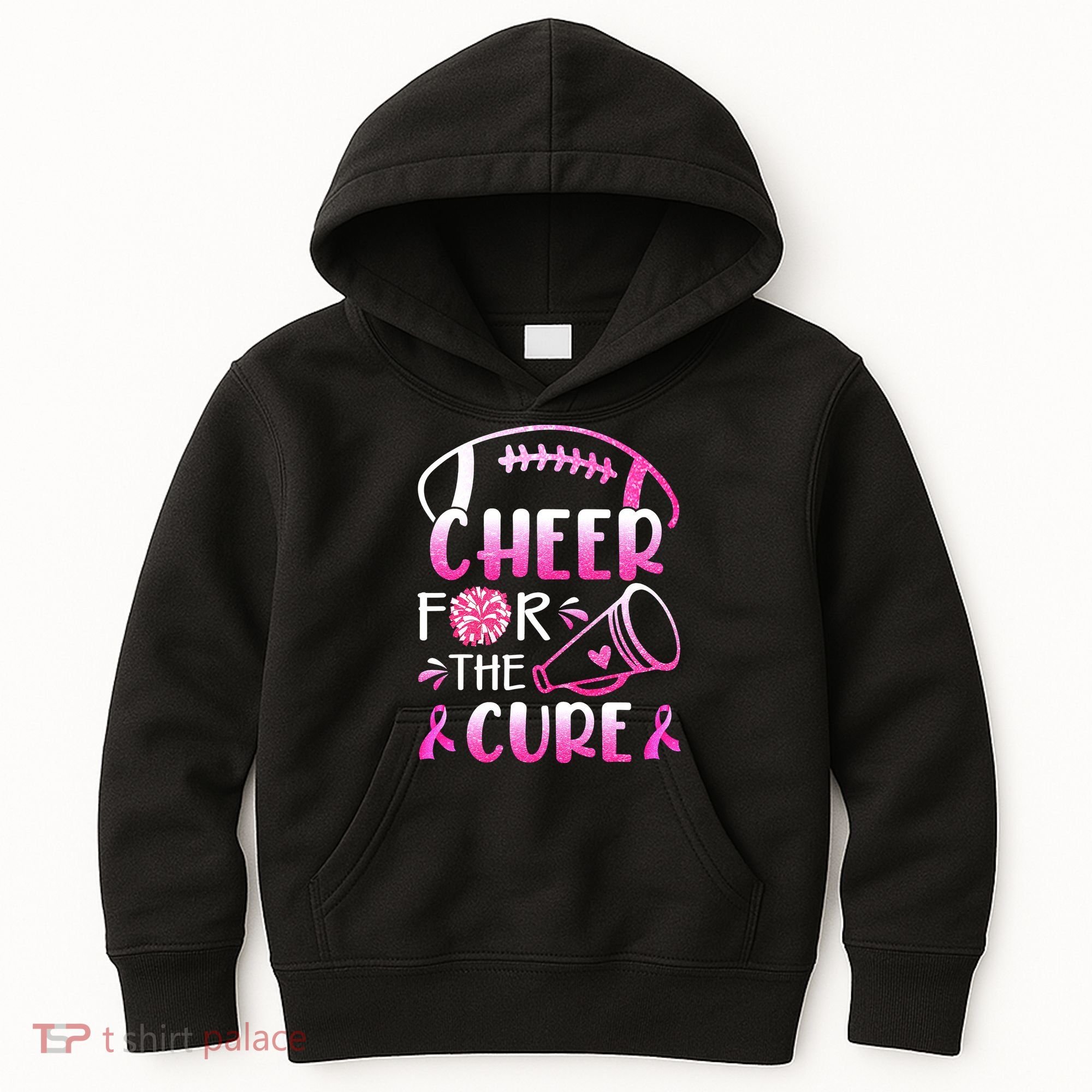 Cheer For The Cure Breast Cancer Awareness Kids Hoodie