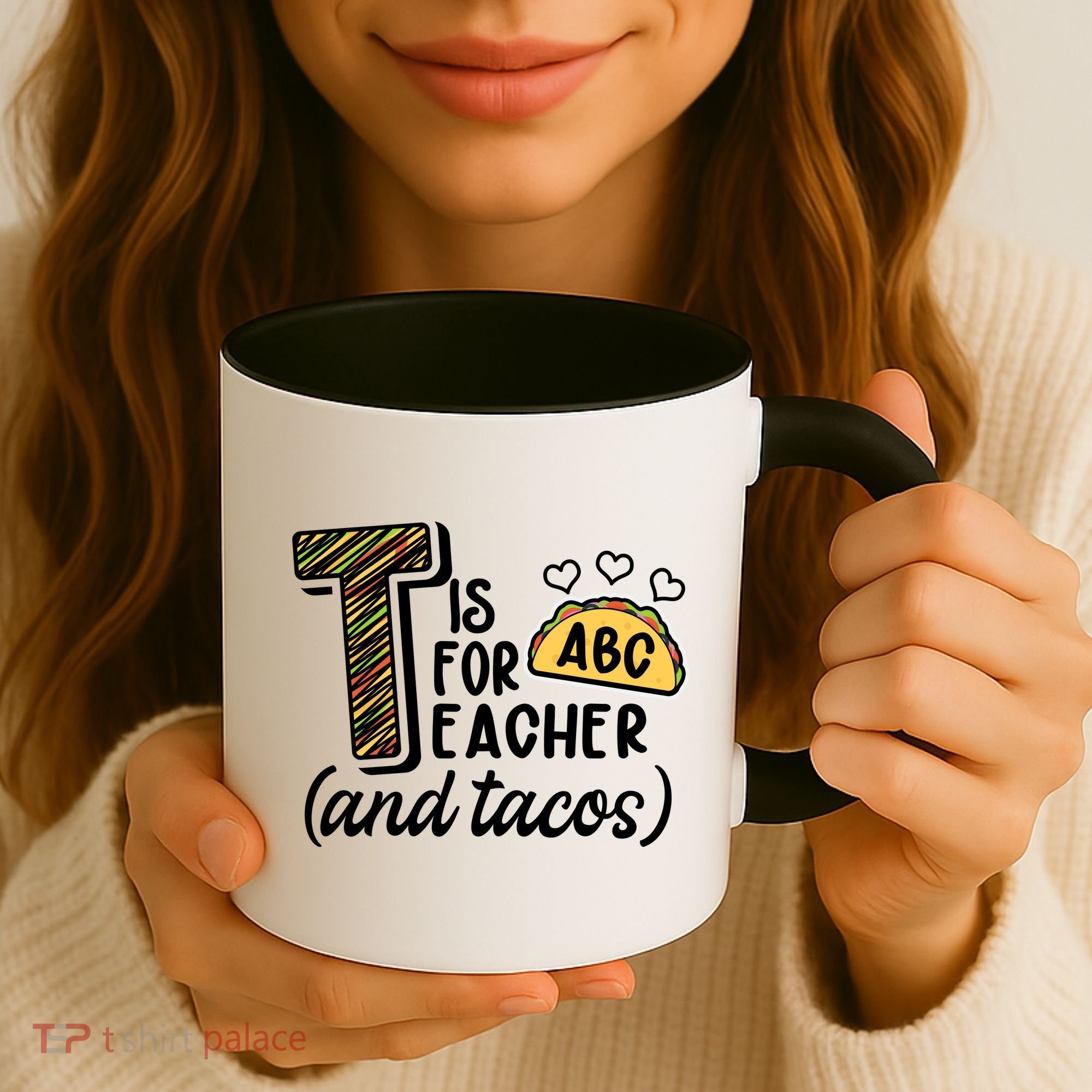 Cute Funny T Is For Teacher And Tacos Coffee Mug