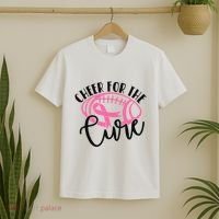Cheer For The Cure Breast Cancer Awareness Girl Women T-Shirt thumb 2