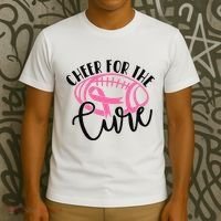Cheer For The Cure Breast Cancer Awareness Girl Women T-Shirt thumb 3