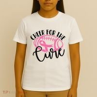 Cheer For The Cure Breast Cancer Awareness Girl Women T-Shirt thumb 4