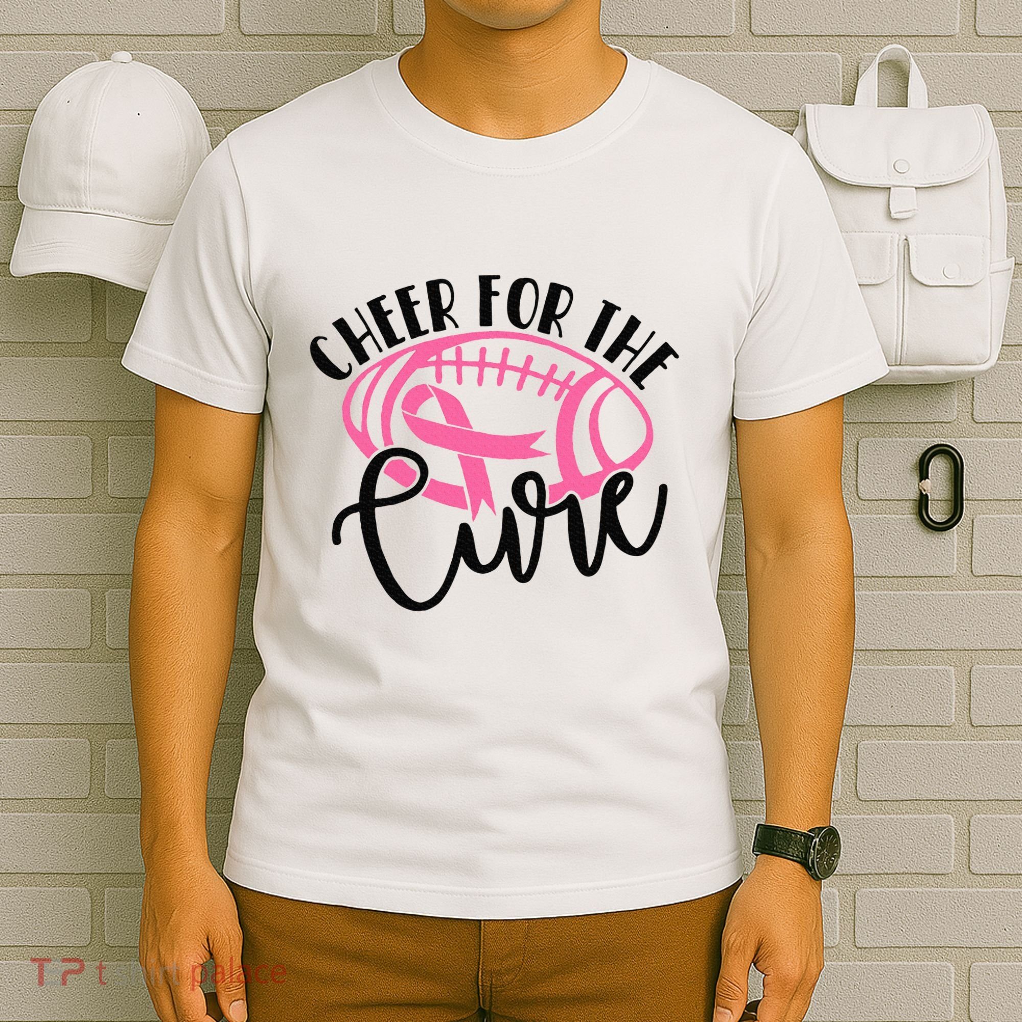 Cheer For The Cure Breast Cancer Awareness Girl Women T-Shirt