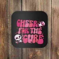 Cheer For The Cure Breast Cancer Football Pink Out Coaster thumb 0
